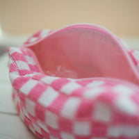 Lenora Dame One-of-a-Kind checkered Cosmetic / Makeup bag