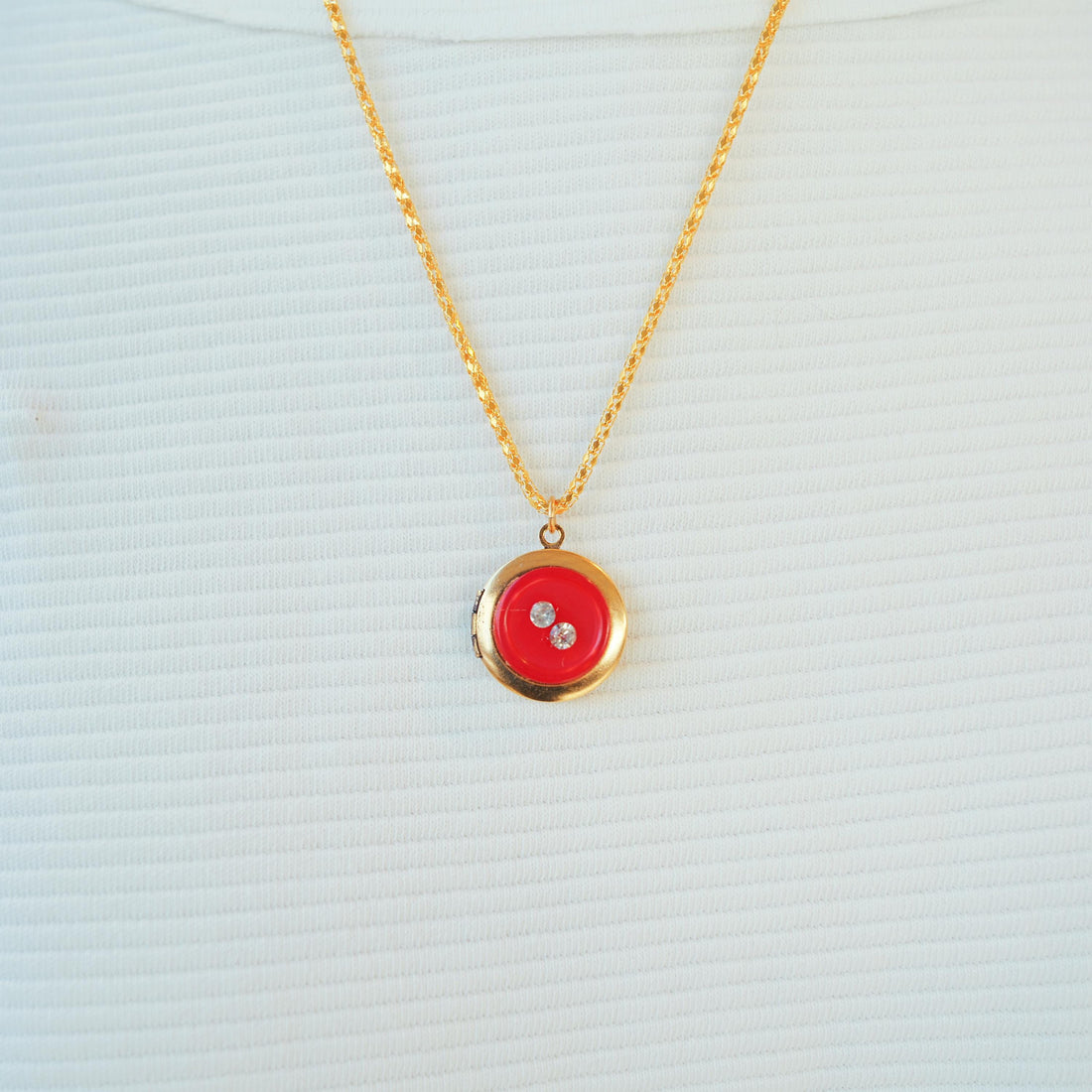Lenora Dame Cute As A Button Red Locket