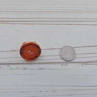 Lenora Dame Vintage Tortoise Shell Button Ring