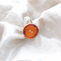 Lenora Dame Vintage Tortoise Shell Button Ring