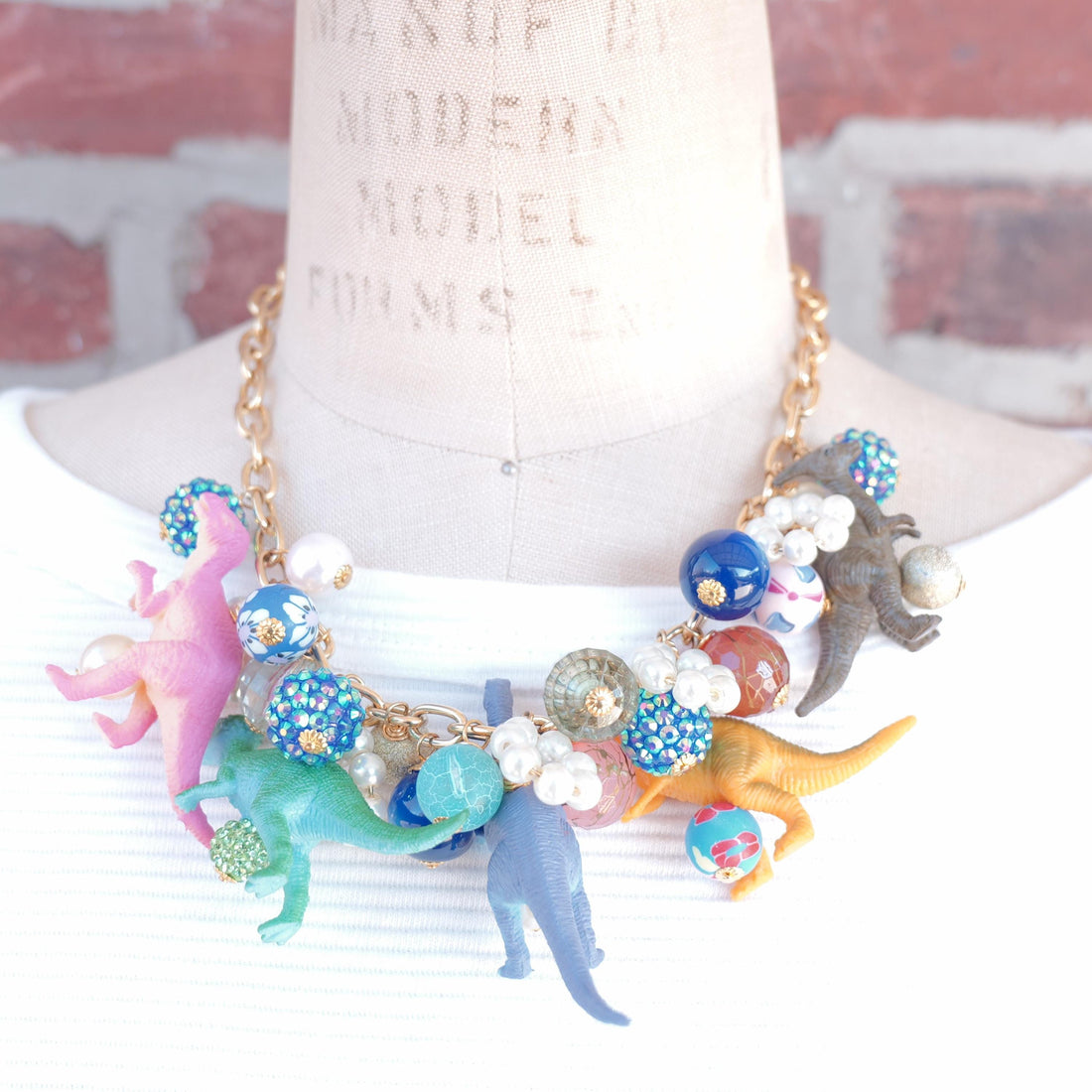 Blue Moon Dinosaur Necklace