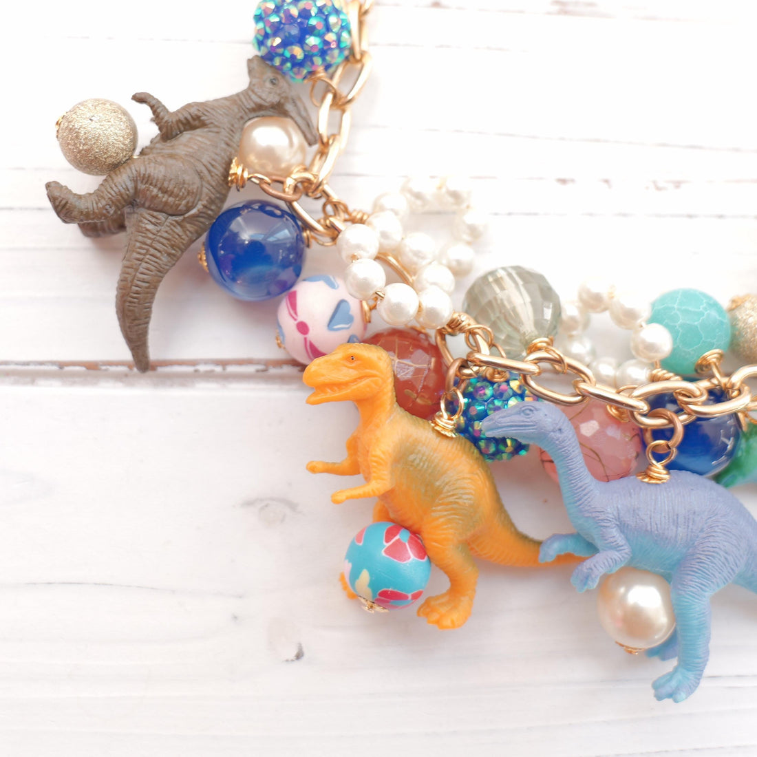 Blue Moon Dinosaur Necklace