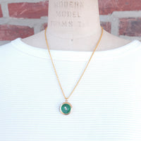 Lenora Dame Evergreen button locket necklace