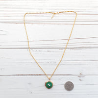 Lenora Dame Evergreen button locket necklace