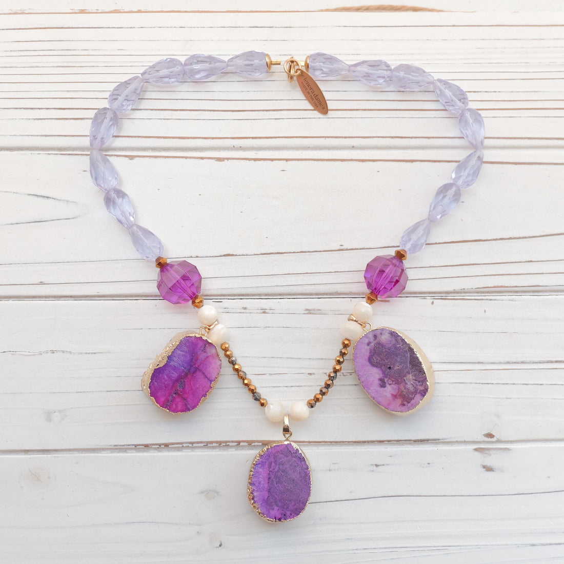Lenora Dame Magenta Agate Necklace