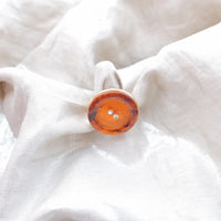 Lenora Dame Vintage Tortoise Shell Button Ring