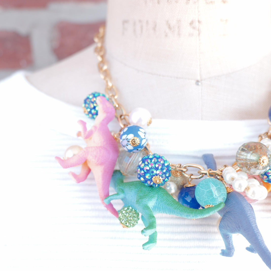 Blue Moon Dinosaur Necklace