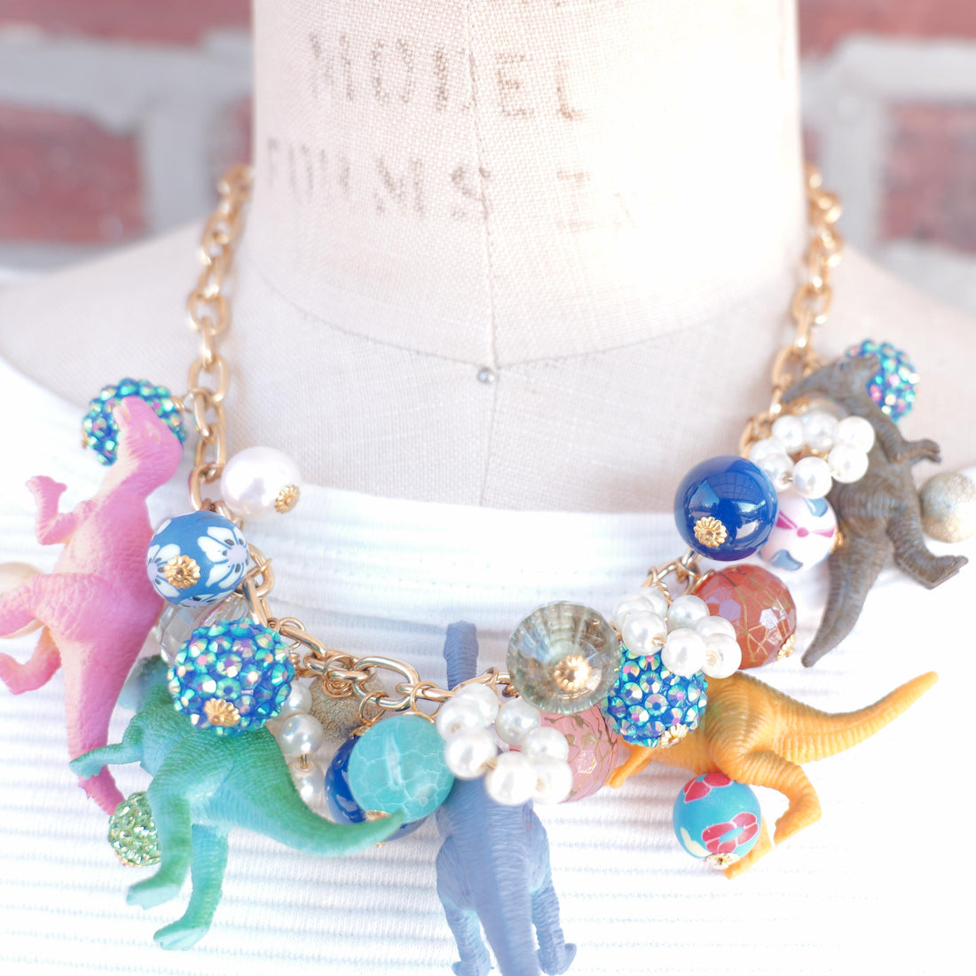 Blue Moon Dinosaur Necklace