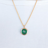Lenora Dame Evergreen button locket necklace