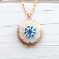 Lenora Dame White Wreath Locket