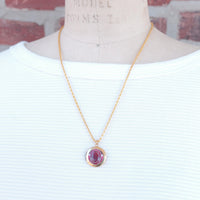 Lenora Dame Peppermint button locket necklace