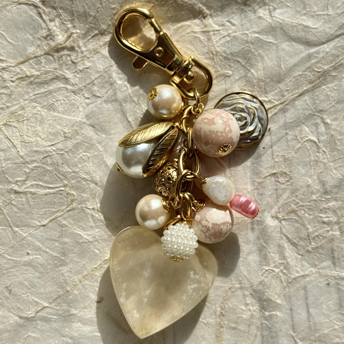 Lenora Dame Opalite Heart Bag Charm