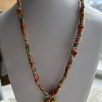 Lenora Dame Fabric Wrapped Heart Necklace
