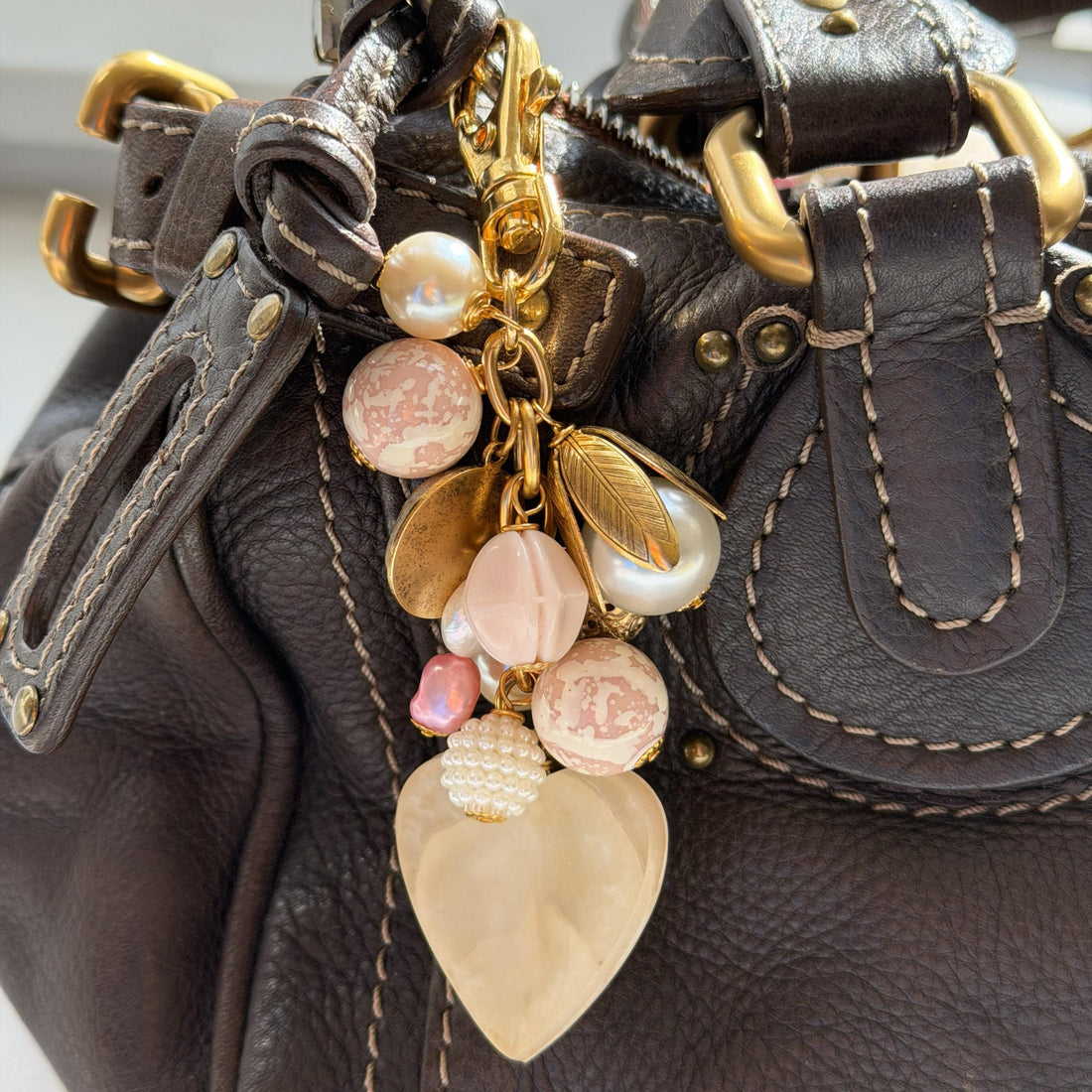 Lenora Dame Opalite Heart Bag Charm