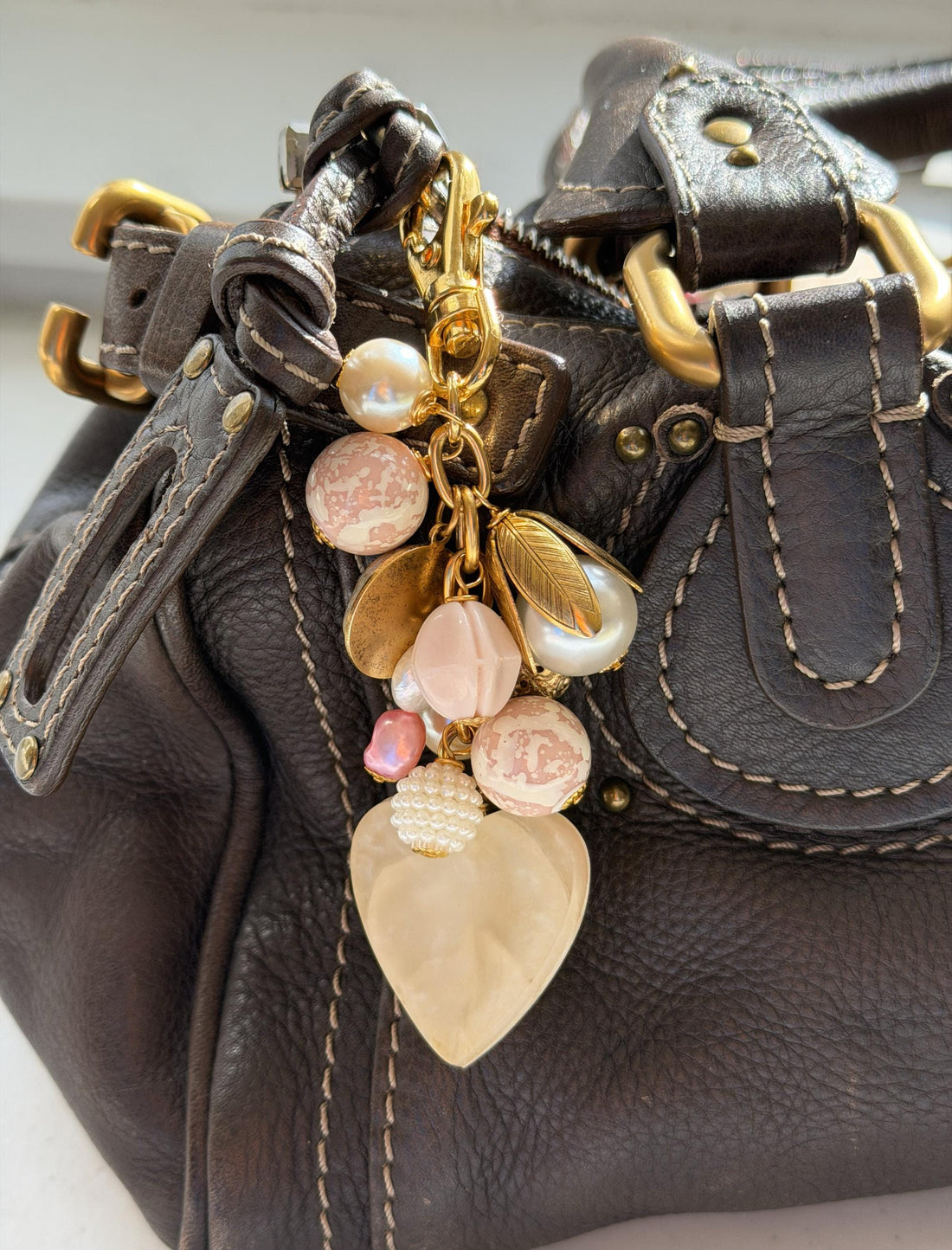 Lenora Dame Opalite Heart Bag Charm