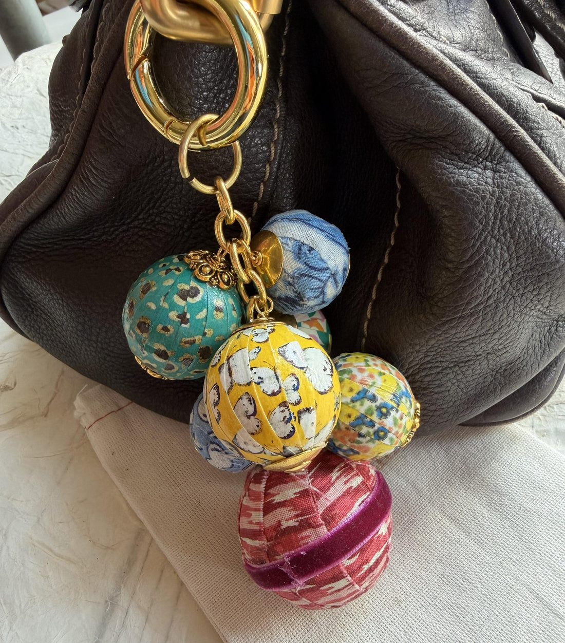 Lenora Dame One-of-a-Kind Decoupage Bag Charm