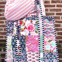 Lenora Dame Quilted Patchwork Tote Bag-Large