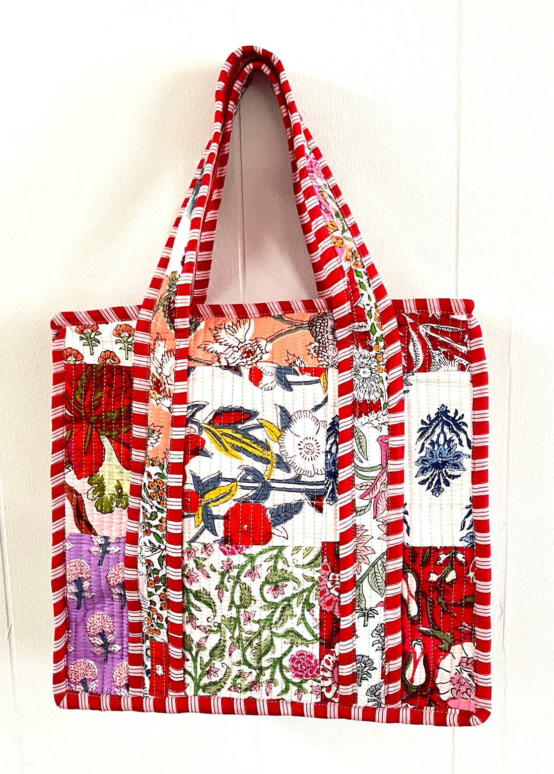 Lenora Dame Quilted Patchwork Tote Bag- Small