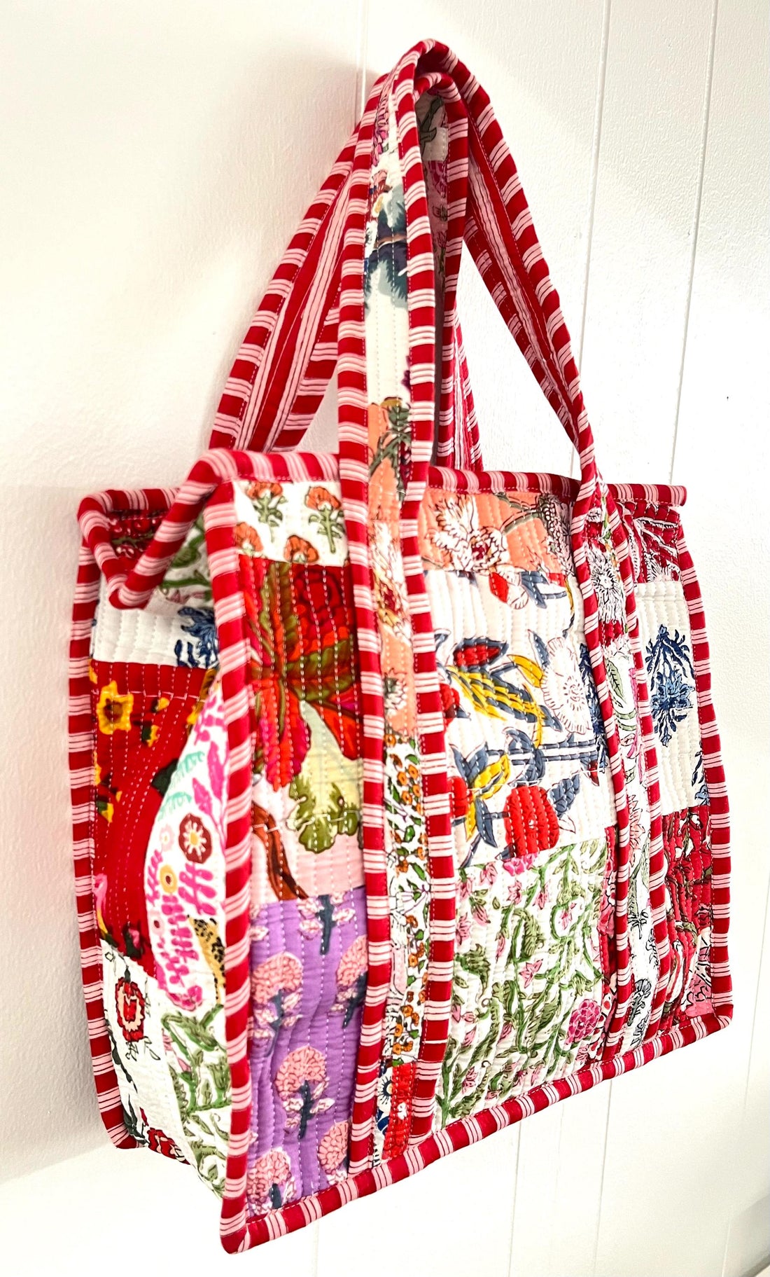 Lenora Dame Quilted Patchwork Tote Bag- Small