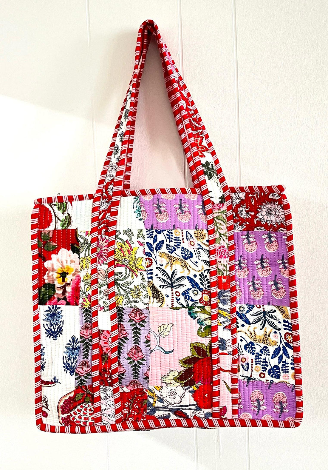 Lenora Dame Quilted Patchwork Tote Bag-Large