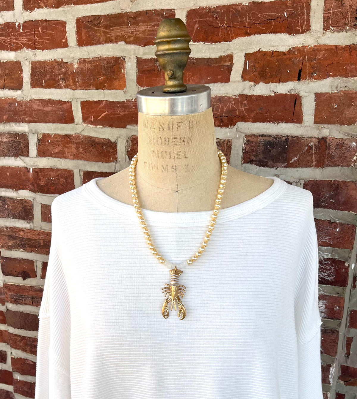 Lenora Dame Golden Lobster Necklace - Butter Yellow