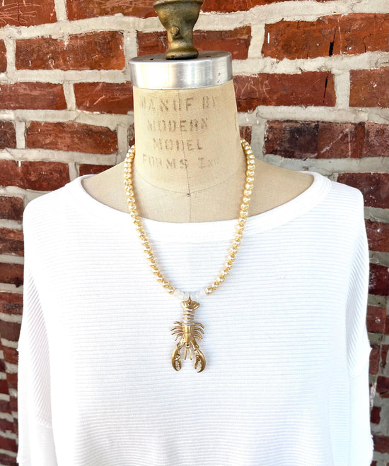 Lenora Dame Golden Lobster Necklace - Butter Yellow