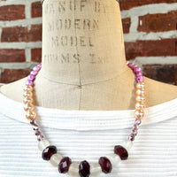 Lenora Dame Color Block Necklace in Lilac