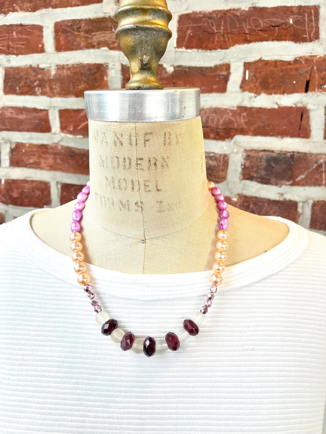 Lenora Dame Color Block Necklace in Lilac