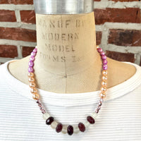Lenora Dame Color Block Necklace in Lilac