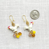 Lenora Dame Chicken Earrings