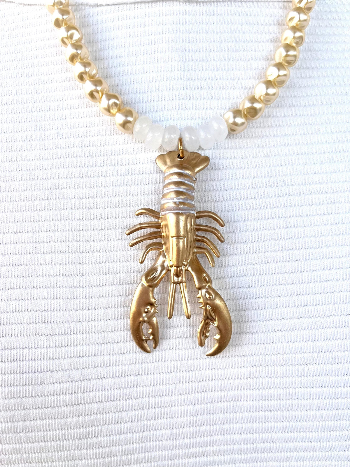 Lenora Dame Golden Lobster Necklace - Butter Yellow