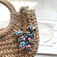 Lenora Dame Spring Egg Bag Charm - Teal, Pink, & Black