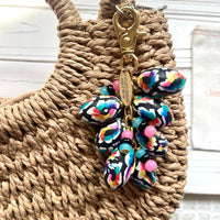 Lenora Dame Spring Egg Bag Charm - Teal, Pink, & Black