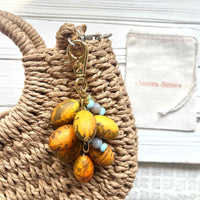 Lenora Dame Spring Egg Bag Charm - Orange & Blue