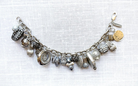 Lenora Dame Silver Vintage Gilded Charm Bracelet