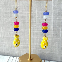 Lenora Dame Yellow Fish Earrings