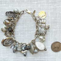 Lenora Dame Silver Vintage Gilded Charm Bracelet