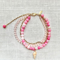 Lenora Dame Ankle Bracelet in Hot Pink