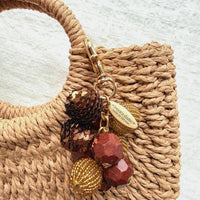 Lenora Dame Sequined Bauble Bag Charm - Brown