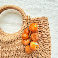 Lenora Dame Sequined Bauble Bag Charm - Orange