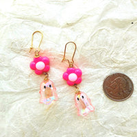 Lenora Dame Daisy Ghost Earrings- Pink