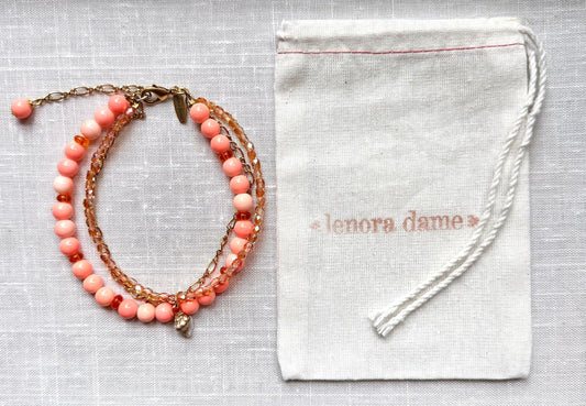 Lenora Dame Ankle Bracelet in Coral