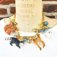 Lenora Dame Woodland Animals Charm Necklace