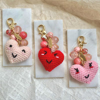 Lenora Dame Crochet Heart Bag Charm-3 Color Options