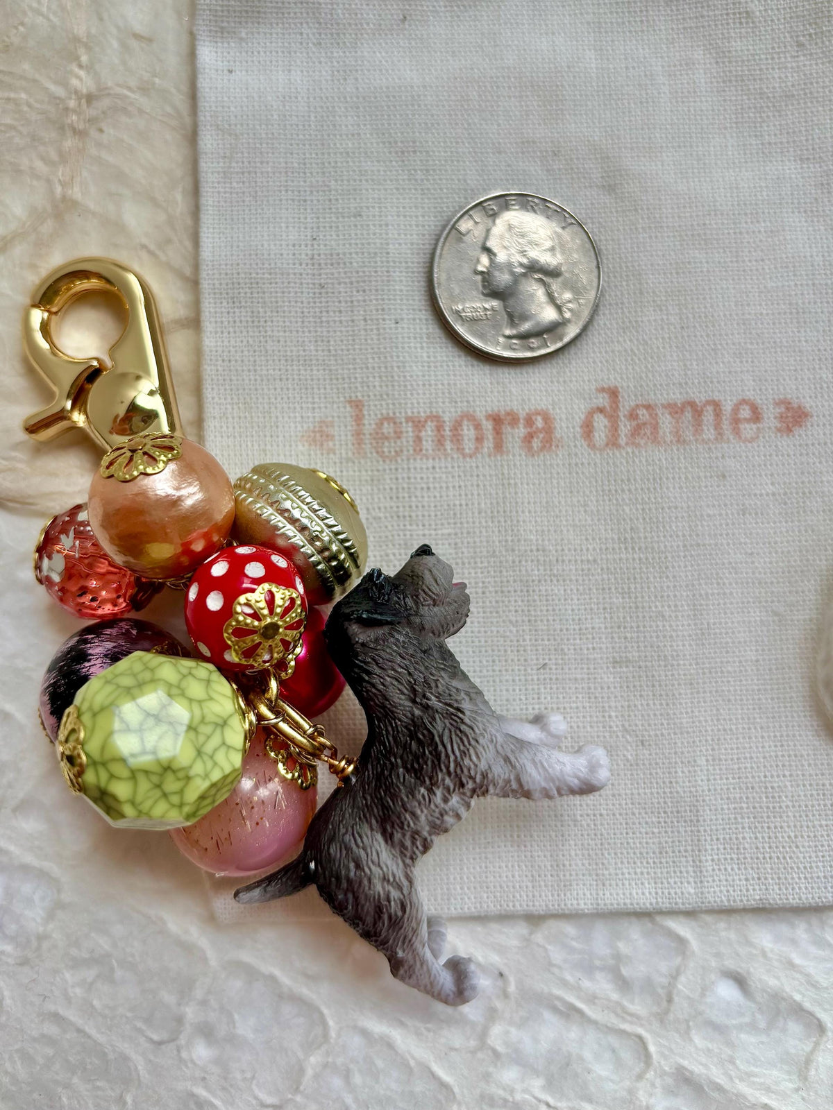 One-Of-A-Kind! Lenora Dame Mini Schnauzer Bag Charm