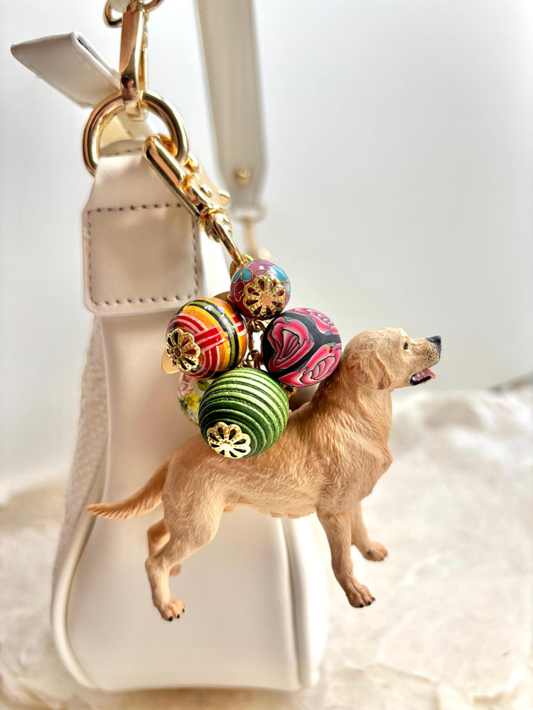 One-Of-A-Kind! Lenora Dame Golden Retriever Bag Charm
