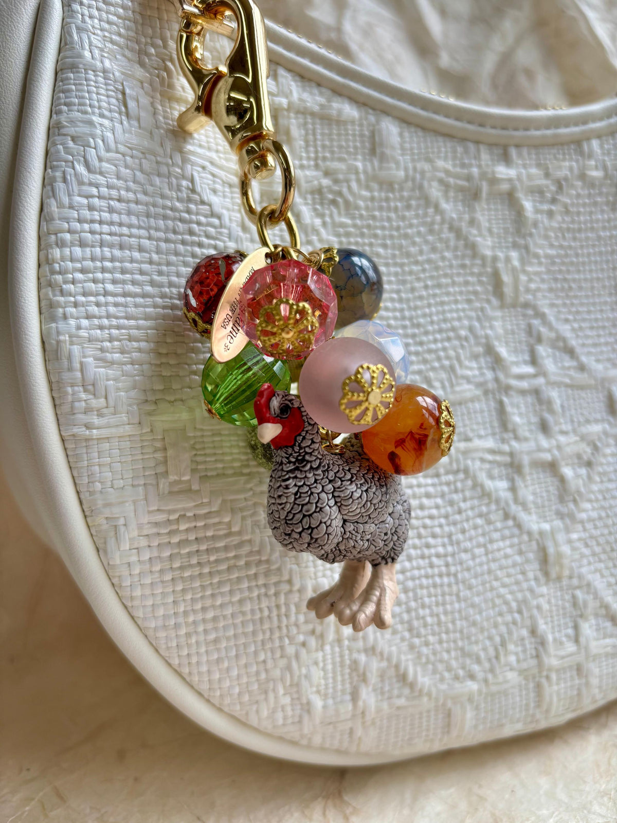 NEW! Lenora Dame Barred Rock Chicken Bag Charm