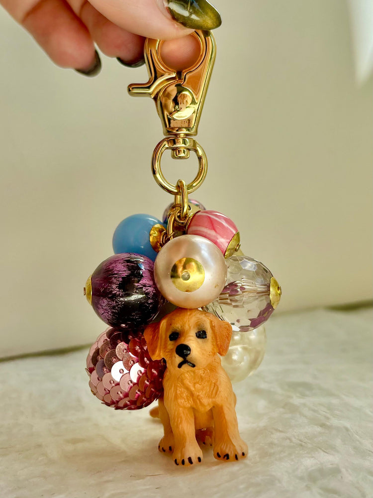 One-Of-A-Kind! Golden Retriever Puppy Bag Charm
