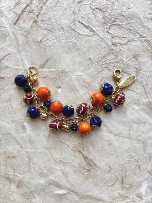 Chicago Football Charm Bracelet