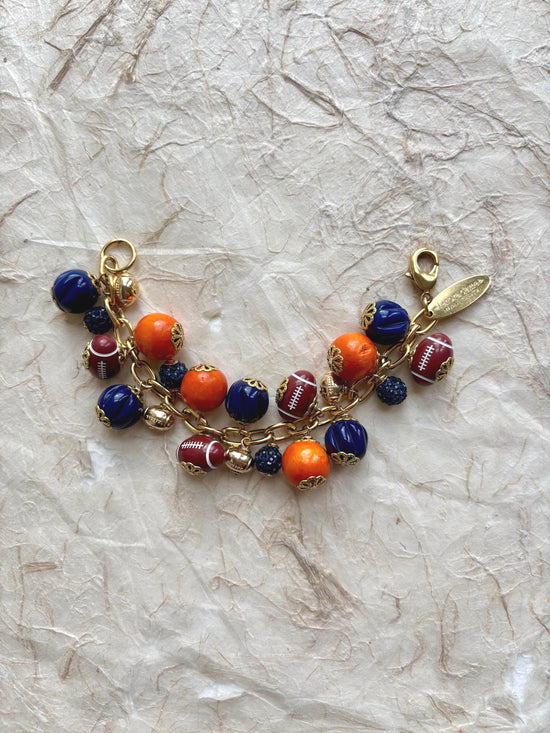 Chicago Football Charm Bracelet